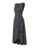 Essentials Women's Sleeveless Faux Wrap Dress with Crossover Twist Neck