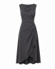 Essentials Women's Sleeveless Faux Wrap Dress with Crossover Twist Neck