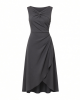Essentials Women's Sleeveless Faux Wrap Dress with Crossover Twist Neck