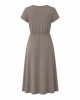 Essentials Women's Stretchy Jersey V-Neck Short Sleeve Midi Length Dress