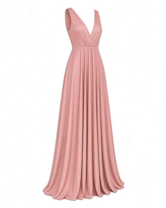Dress the Population Women's Sidney Sleeveless Plunge Neckline Fit and Flare Maxi Dress