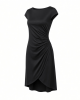 Essentials Women's Cap Sleeve Boat-Neck Faux Wrap Dress
