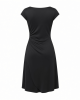 Essentials Women's Cap Sleeve Boat-Neck Faux Wrap Dress