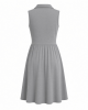 DKNY Women's Sleeveless Collared Neck Mélange Washer Fit and Flare Dress