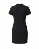 DKNY Women's Short Sleeve V-Neck Zipper Front Scuba Crepe Mini Dress