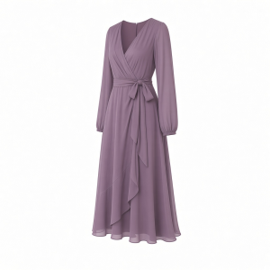 Adrianna Papell Women's Long Sleeve Wrap Midi Dress
