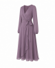 Adrianna Papell Women's Long Sleeve Wrap Midi Dress