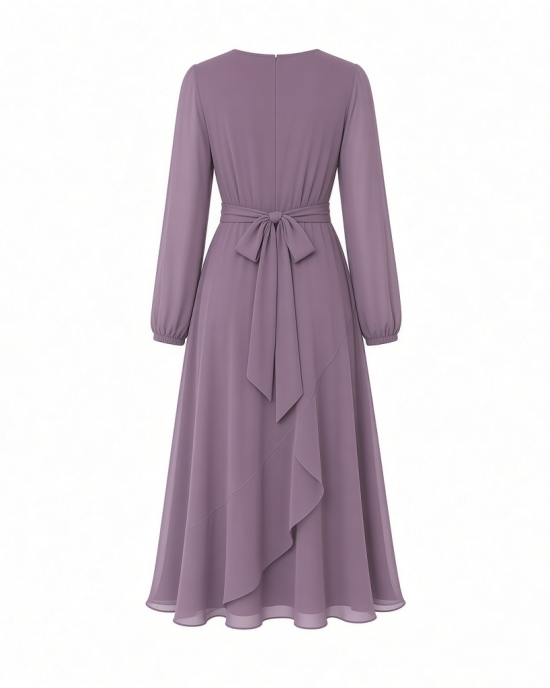 Adrianna Papell Women's Long Sleeve Wrap Midi Dress