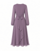 Adrianna Papell Women's Long Sleeve Wrap Midi Dress