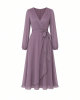 Adrianna Papell Women's Long Sleeve Wrap Midi Dress