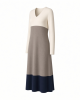 Tommy Hilfiger Women's Long Sleeves V Neck Color Block Midi Dress