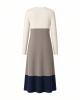 Tommy Hilfiger Women's Long Sleeves V Neck Color Block Midi Dress