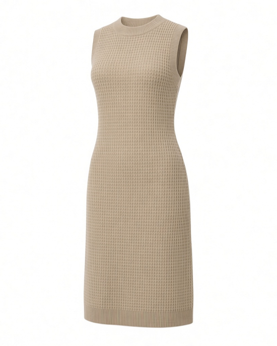 Adrianna Papell Women's Waflle Textured Sleeveless Knee Length Sweater Dress