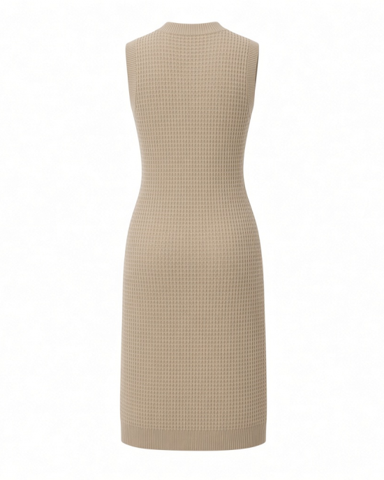 Adrianna Papell Women's Waflle Textured Sleeveless Knee Length Sweater Dress