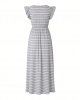 Kensie Women's Short Sleeve V-Neck Striped Woven Maxi Dress