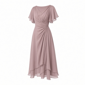 Adrianna Papell Draped Chiffon MIDI Dress