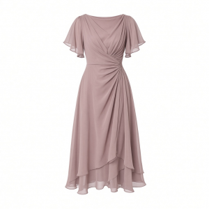 Adrianna Papell Draped Chiffon MIDI Dress