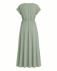 Essentials Women's V Neck Short Sleeve Waisted Maxi Dress (Available in Plus Size)