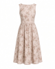 London Times Women's Sleeveless Inset Waist Midi Fit and Flare Dress