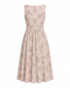 London Times Women's Sleeveless Inset Waist Midi Fit and Flare Dress