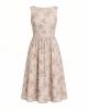 London Times Women's Sleeveless Inset Waist Midi Fit and Flare Dress