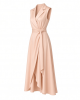 Adrianna Papell, Lapel Mikado Ankle Dress, Apricot Ice