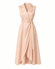 Adrianna Papell, Lapel Mikado Ankle Dress, Apricot Ice