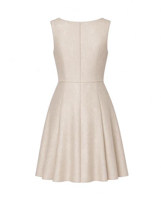 Adrianna Papell Sleeveless Floral Jacquard Drop Waist Short Dress