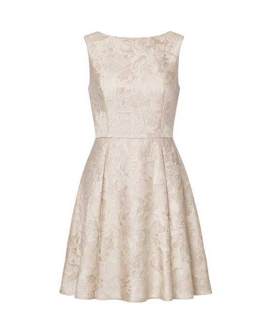 Adrianna Papell Sleeveless Floral Jacquard Drop Waist Short Dress