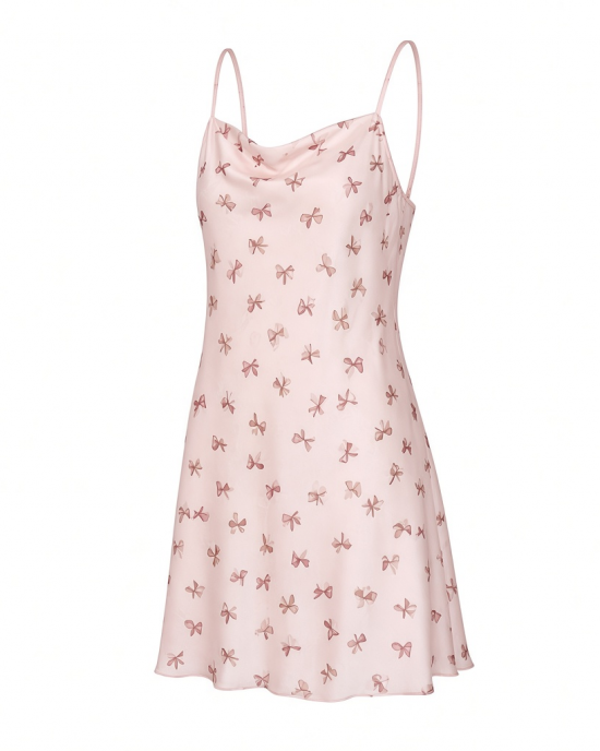 Forever 21 Women's Bow Print Mini Slip Dress