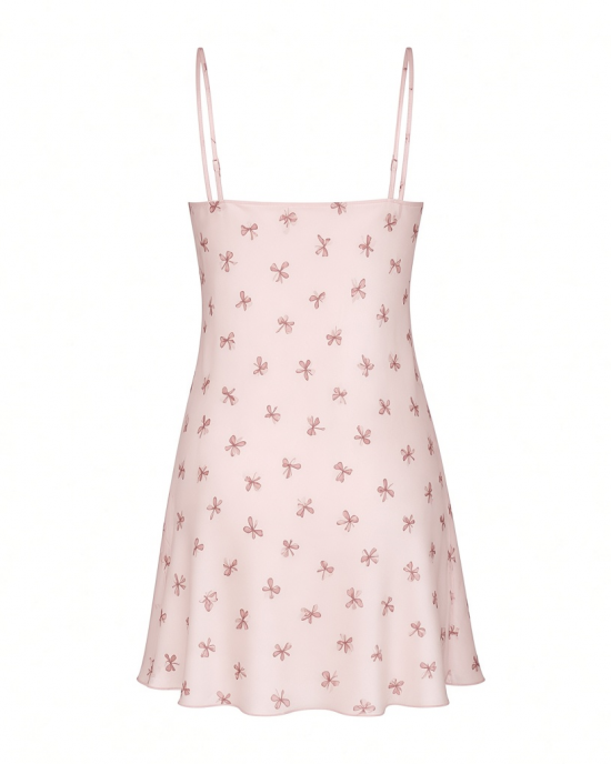 Forever 21 Women's Bow Print Mini Slip Dress