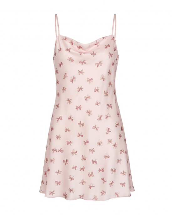 Forever 21 Women's Bow Print Mini Slip Dress
