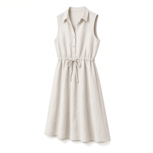 Essentials Women's Sleeveless Summer Shirtdress, Relaxed-Fit Woven Shirt Dress