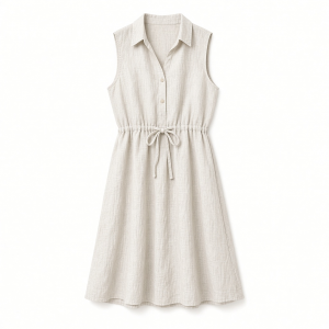 Essentials Women's Sleeveless Summer Shirtdress, Relaxed-Fit Woven Shirt Dress