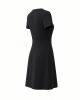 DKNY Women's Short Sleeve Jewel Neck Scuba Crepe Button Front Detail Mini Dress