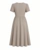 DKNY Women's Short Sleeve Button Front Fit & Flare Midi Dress
