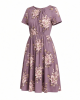 Maggy London Women's A-line Short Sleeve Gathered Neckline Knee Length Business Casual Cocktail Wedding Guest Dress