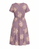Maggy London Women's A-line Short Sleeve Gathered Neckline Knee Length Business Casual Cocktail Wedding Guest Dress
