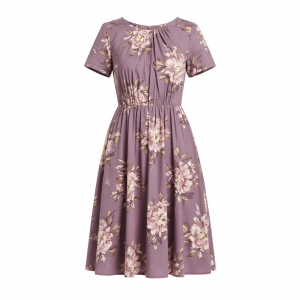 Maggy London Women's A-line Short Sleeve Gathered Neckline Knee Length Business Casual Cocktail Wedding Guest Dress
