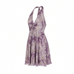 Adrianna Papell Women's Halter Printed Short Dress