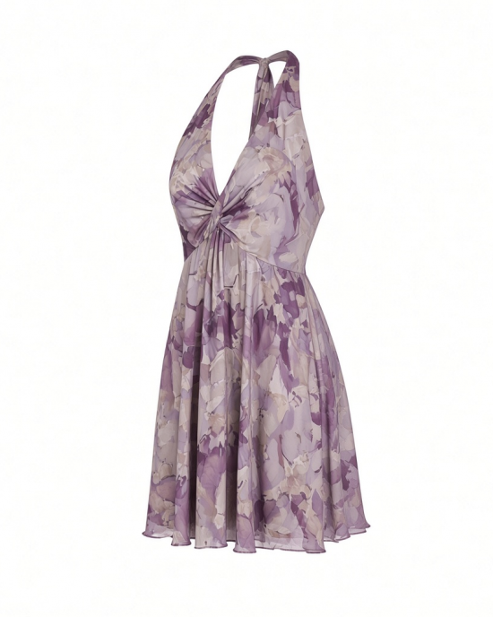 Adrianna Papell Women's Halter Printed Short Dress