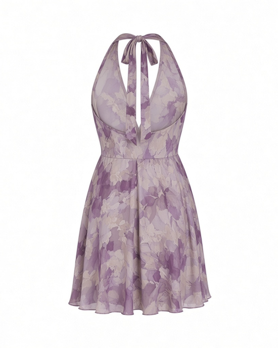 Adrianna Papell Women's Halter Printed Short Dress