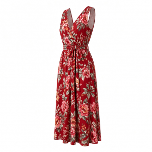Adrianna Papell Rayon Printed Midi Dress, Red Multi