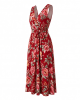 Adrianna Papell Rayon Printed Midi Dress, Red Multi