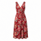 Adrianna Papell Rayon Printed Midi Dress, Red Multi
