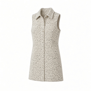 Calvin Klein Women's Sleeveless Collared Tweed Shift Mini Dress