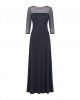 Alex Evenings Women's Long Matte Jersey Mother of The Bride Dress with 3/4 Illusion Sleeves (Petite and Regular Sizes)