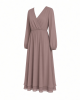 Essentials Women's Lightweight Georgette Long Sleeve V-Neck Midi Dress (Available in Plus Size)
