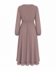 Essentials Women's Lightweight Georgette Long Sleeve V-Neck Midi Dress (Available in Plus Size)