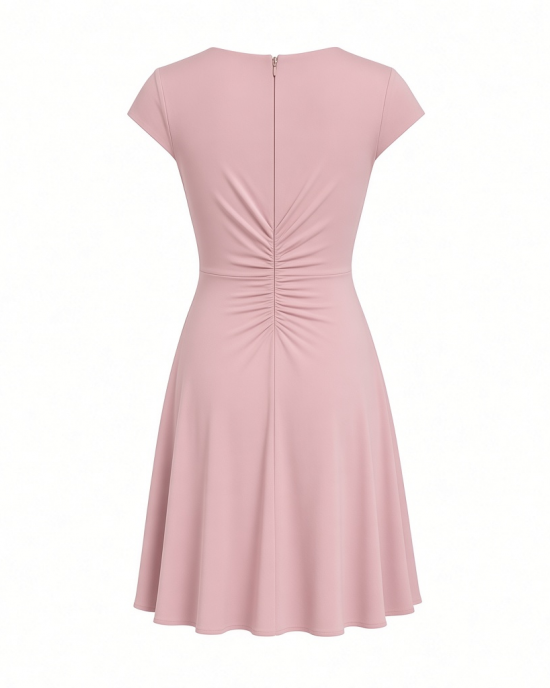 Adrianna Papell Women's Knit Crepe Short Dress, Short Cocktail Dress with 3D Floral Accents & Surplice Bodice
